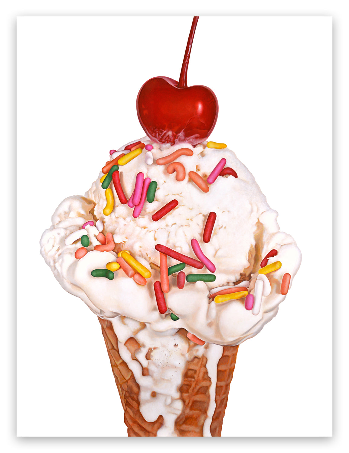Celebration Cone Ice Cream Art Print | Limited Edition of 50