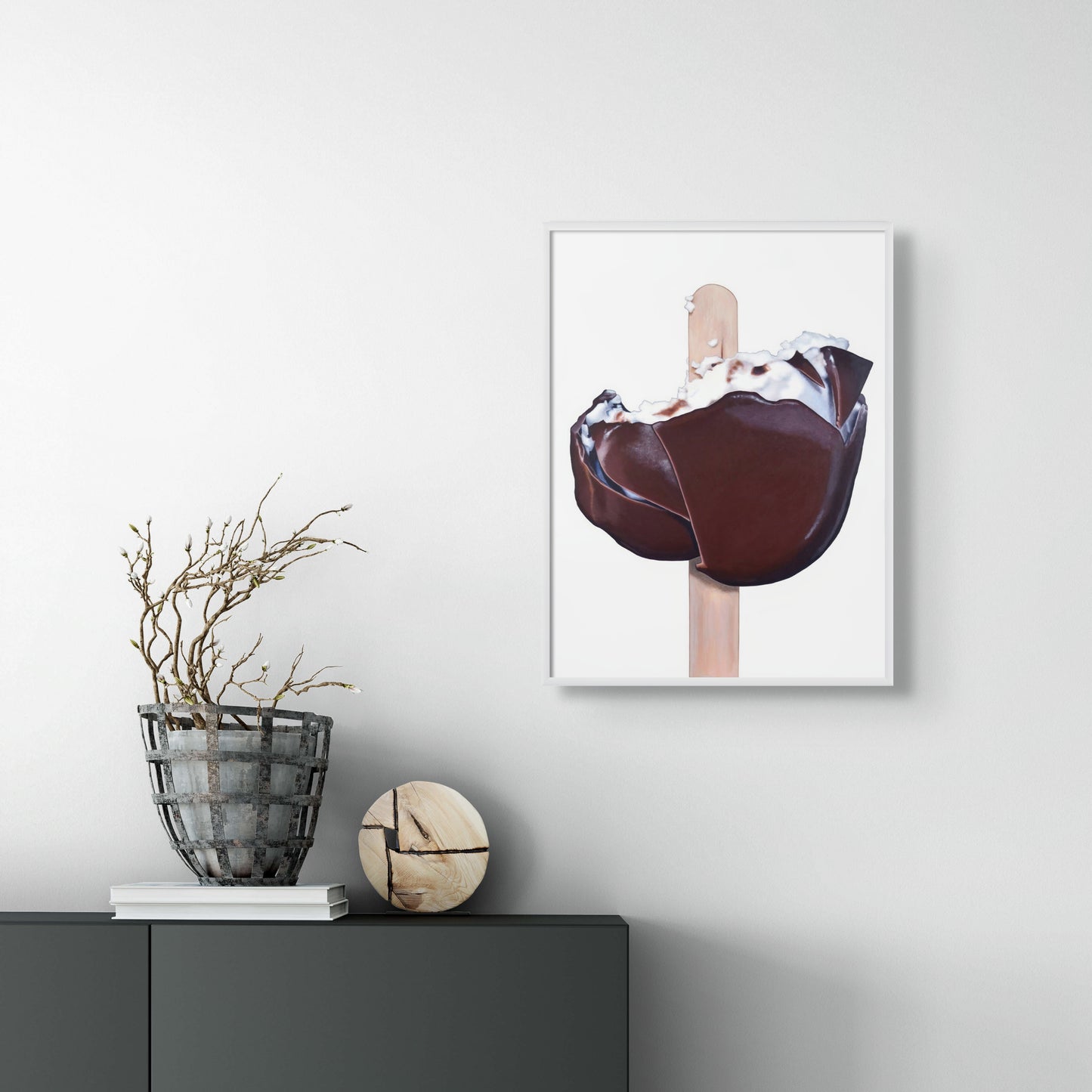 Smooth Chocolate Crunch Ice Cream Bar Art Print of Original Acrylic Painting | Limited Edition of 50