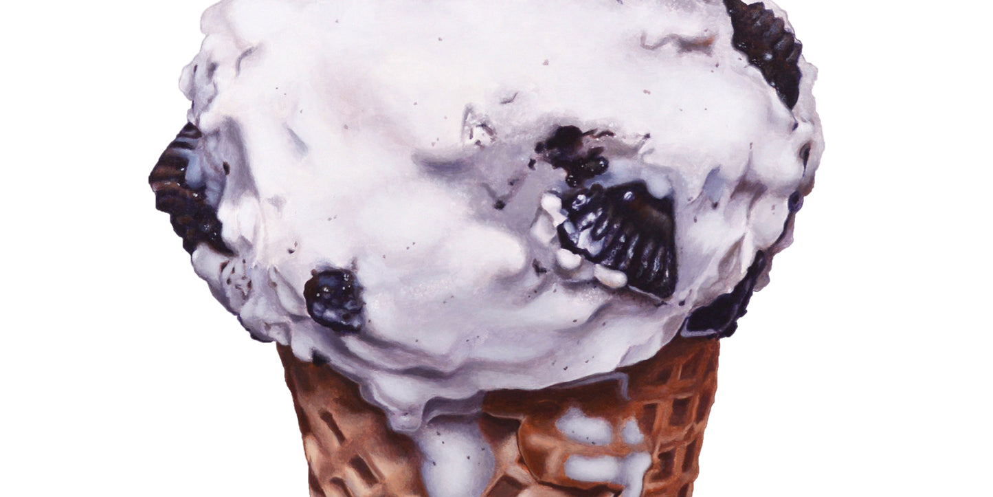 Cookies and Cream 1 Ice Cream Cone Art Print | Limited Edition of 50