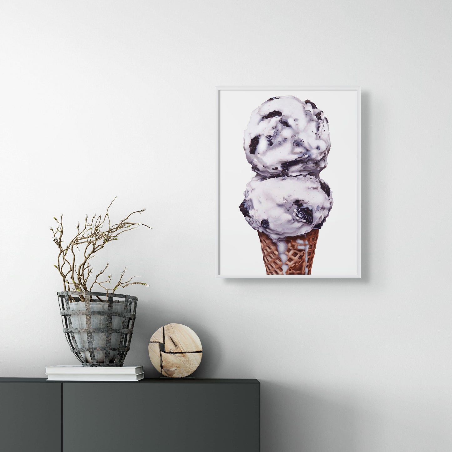 Cookies and Cream 1 Ice Cream Cone Art Print | Limited Edition of 50