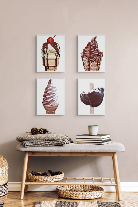 A Design Alternative to the Chocolate Brown Design Trend - Chocolate Ice Cream Art for Your Walls