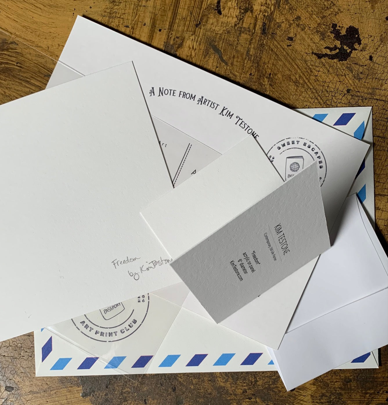 Back of the Freedom mini print package for the mail club