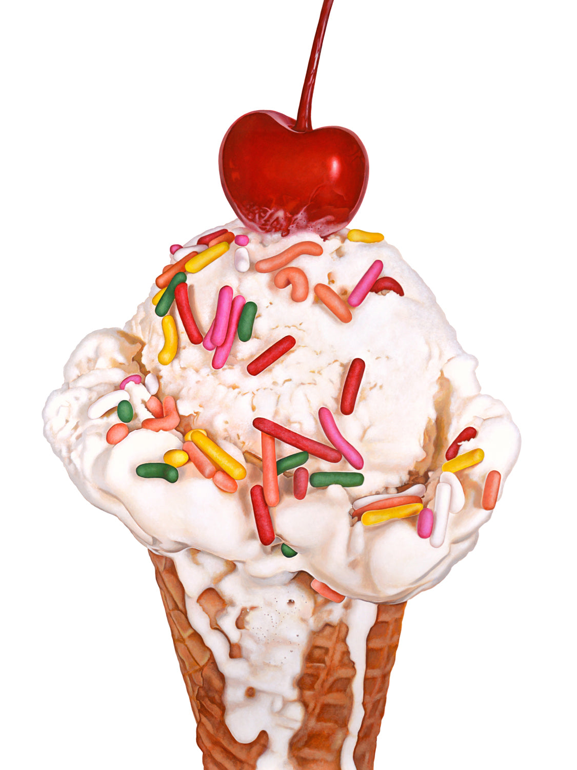 Celebration Cone Ice Cream Art Print | Open Edition Print