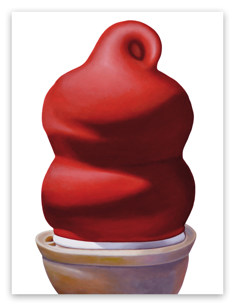 Red DQ Cherry Dipped Ice Cream Cone Art Print by Kim Testone