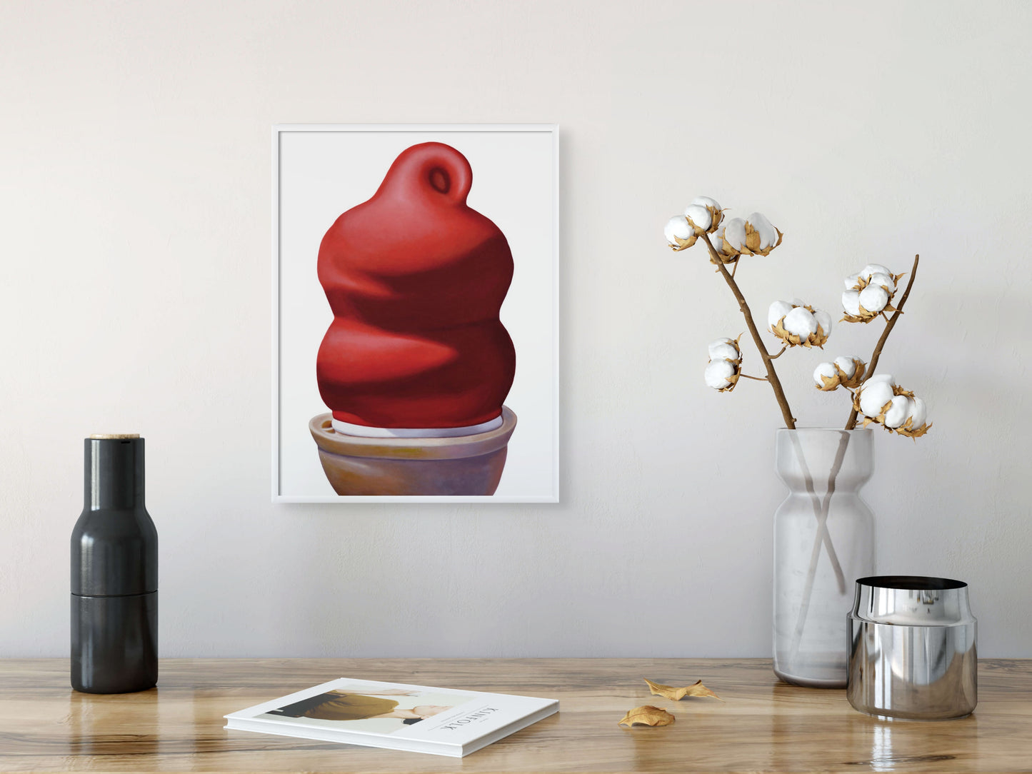 Cherry Dipped Ice Cream Cone Art Print | Limited Edition of 50