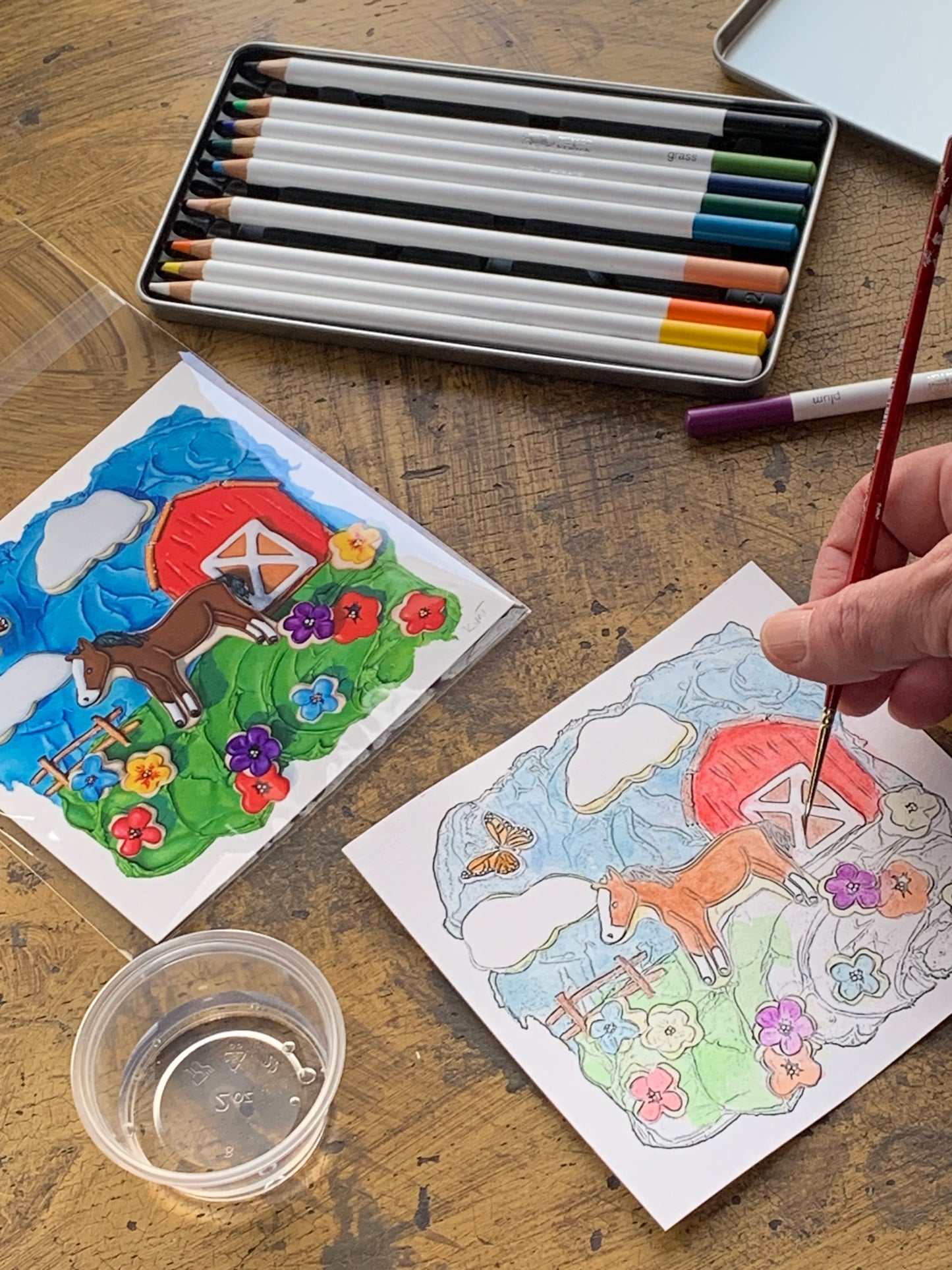 Mini Watercolor Painting Project in This Month's Snail Mail Club