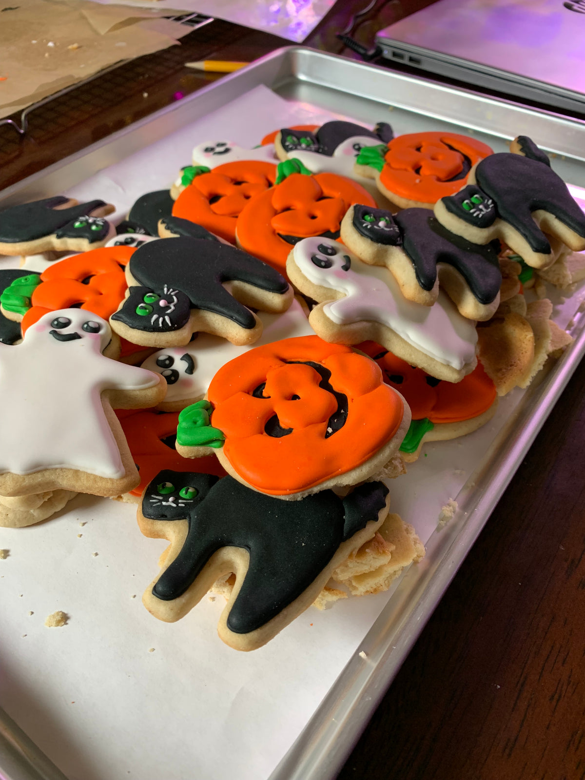 Happy Halloween Cookies (Original Acrylic Trompe L'Oeil Painting by Kim Testone)