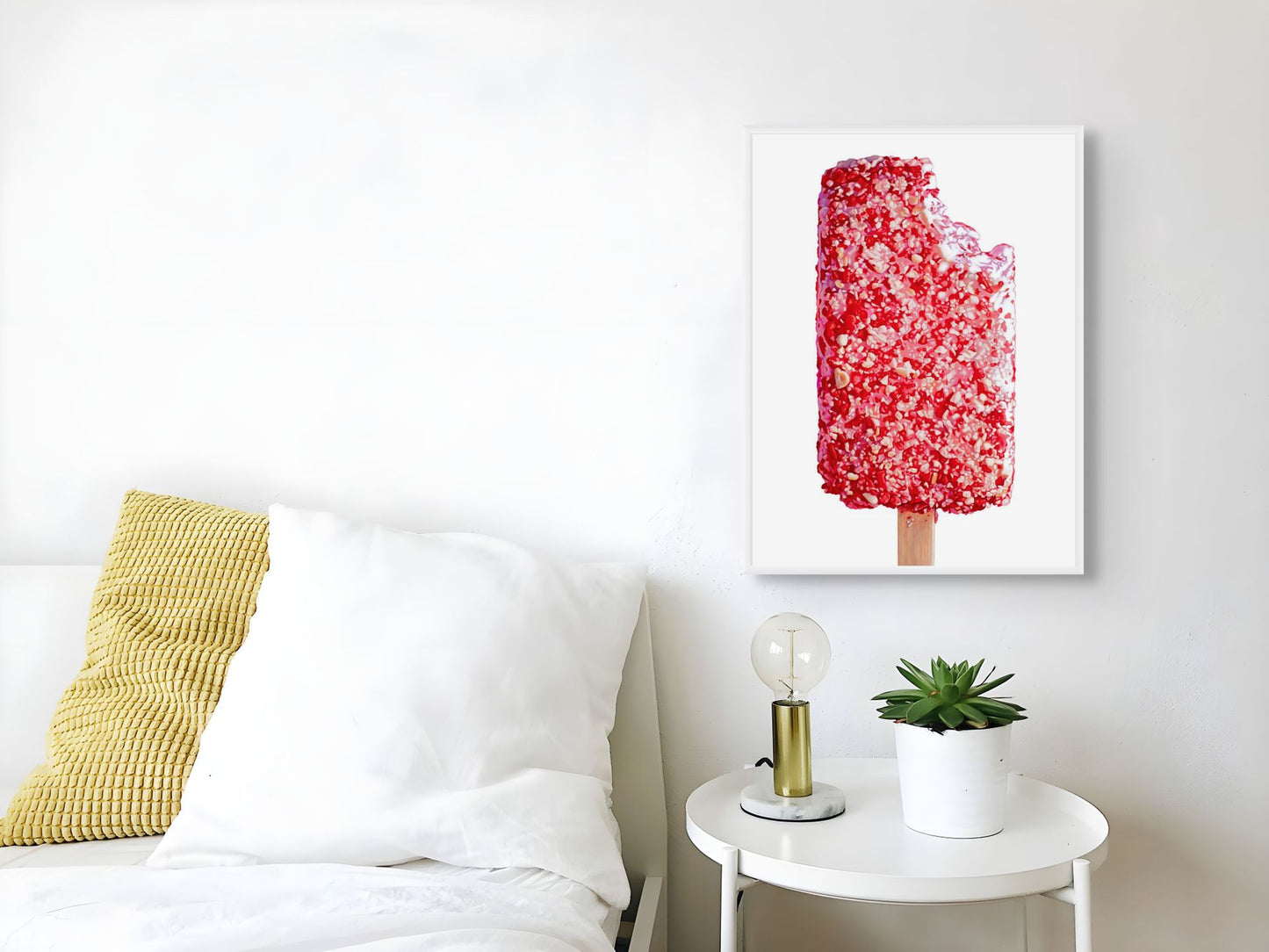 Strawberry Crunch Ice Cream Bar Art Print on Wall