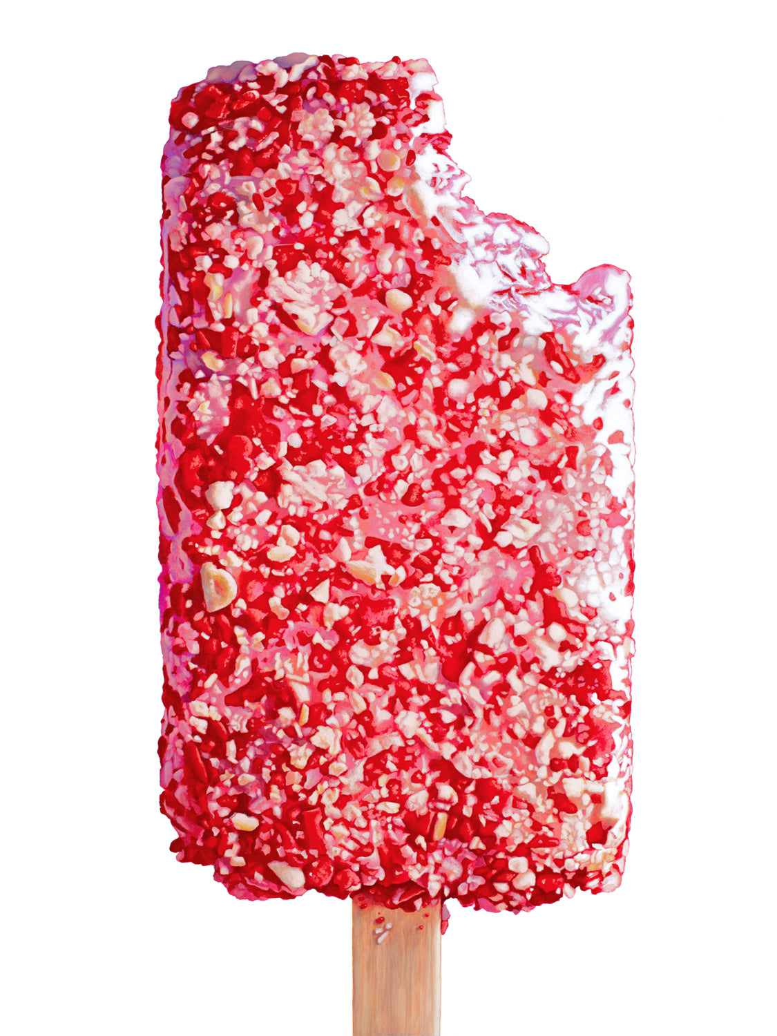 Tall Strawberry Crunch Bar Ice Cream Art Print by Kim Testone