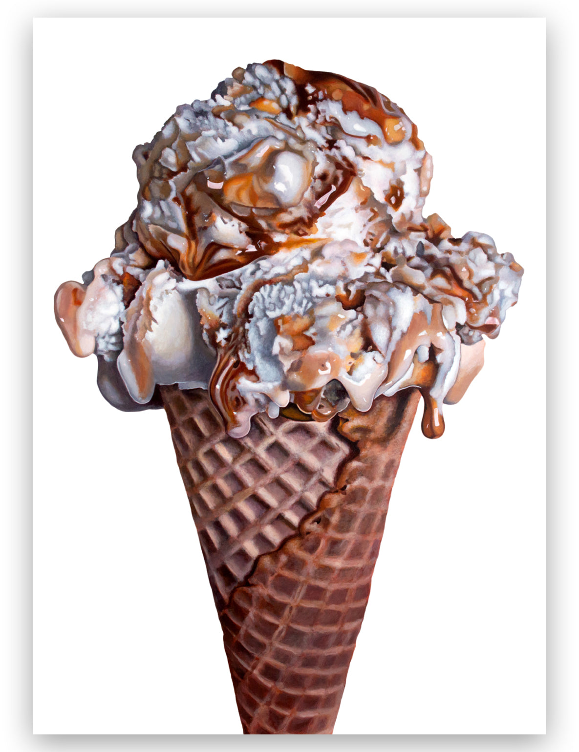 Caramel Swirl Ice Cream Art Print | Open Edition Print