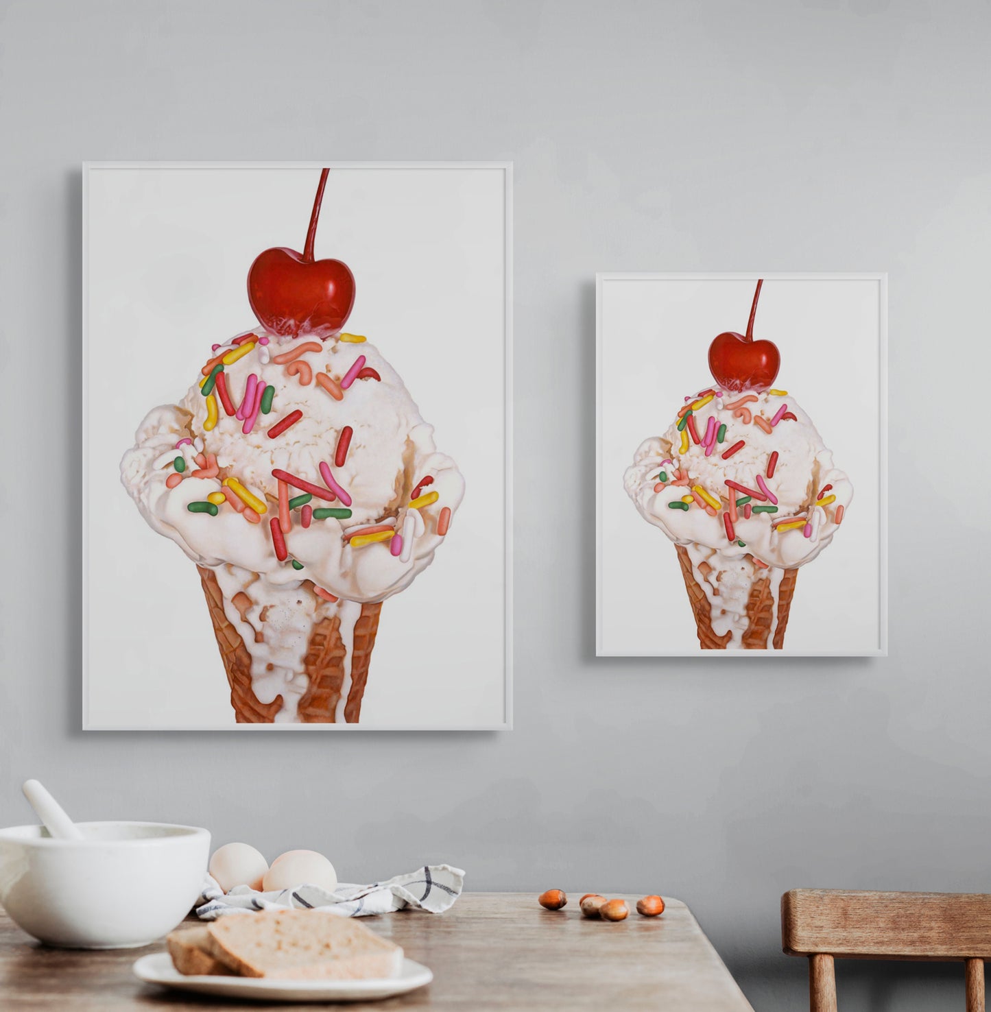 Celebration Cone Ice Cream Art Print | Open Edition Print