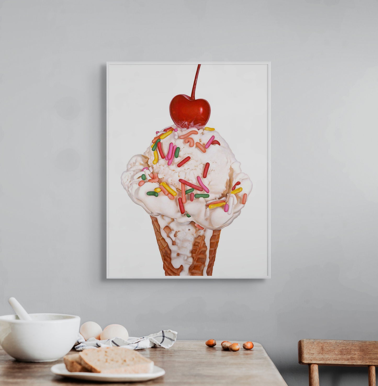 Celebration Cone Ice Cream Art Print | Open Edition Print