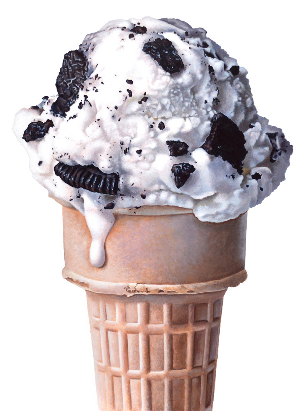 Cookies and Cream 2 Ice Cream Cone Art Print | Limited Edition of 50