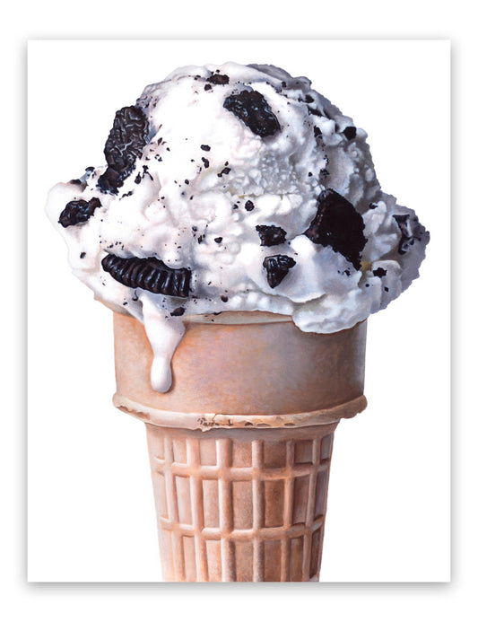 Cookies and Cream 2 Ice Cream Cone Art Print | Limited Edition of 50