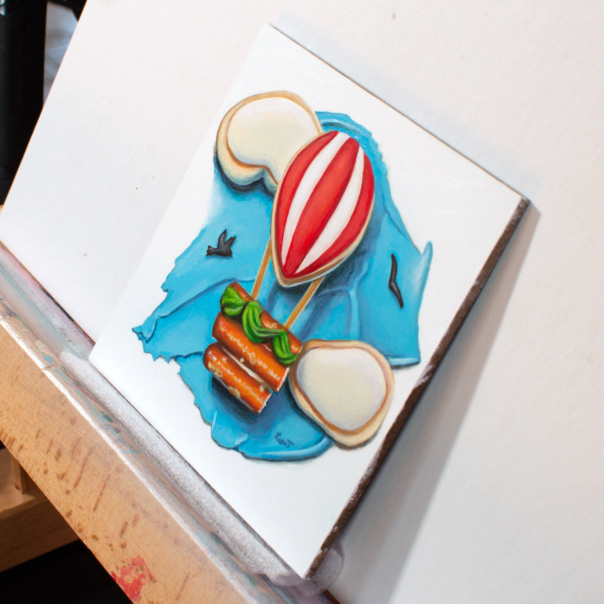 RESERVED - Float Away (Original Acrylic Trompe L'Oeil Painting by Kim Testone)