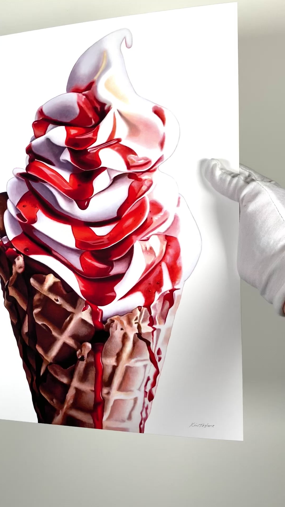 鉛筆画「Sweet strawberry ice cream」　B5大サイズ Strawberry Ice Cream - Simply Stacie