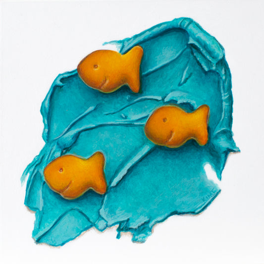 School of Thought 2 (a trompe l'oeil foodscape painting)