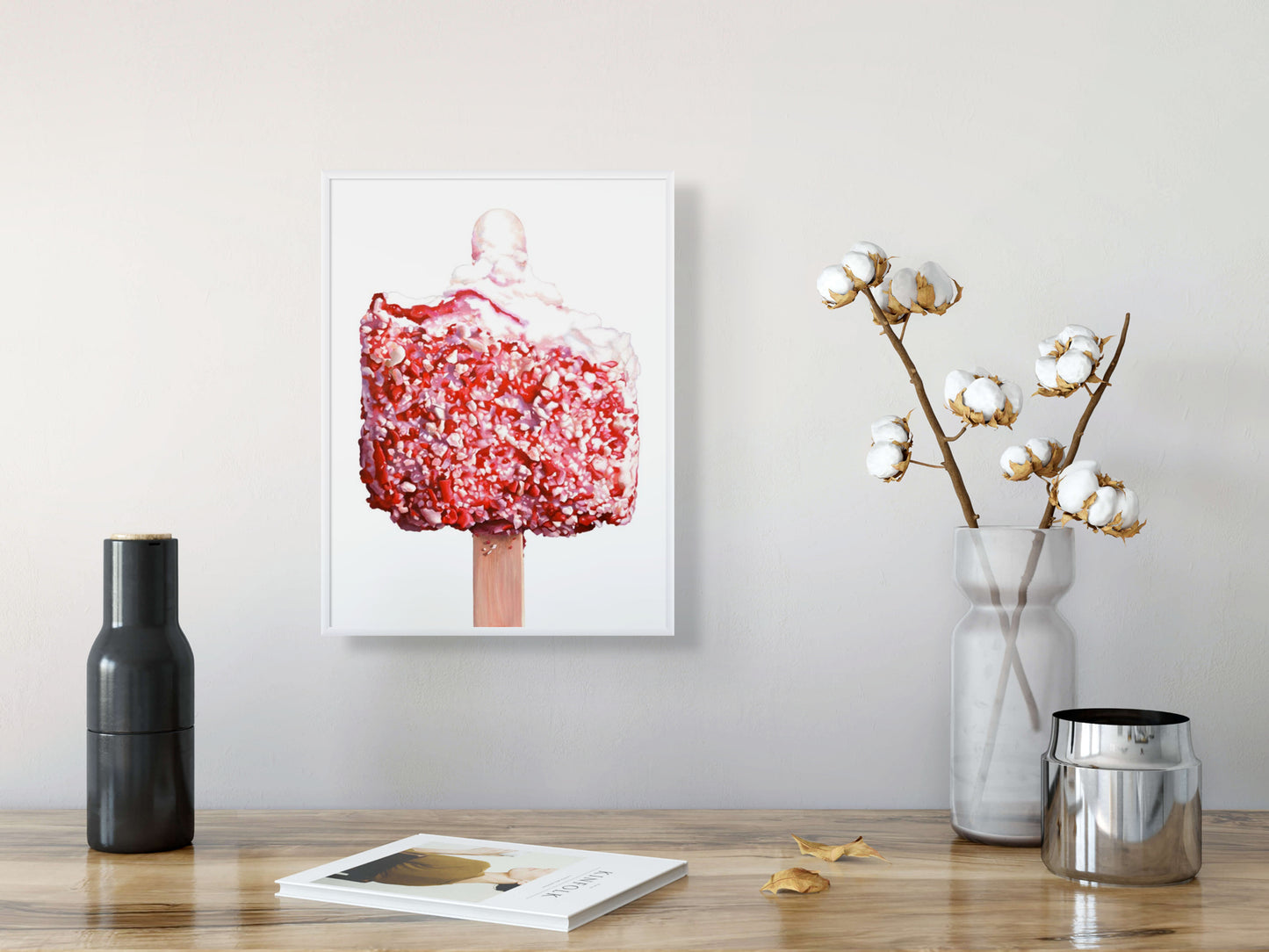 Strawberry Crunch 1 Ice Cream Bar Art Print | Limited Edition of 50