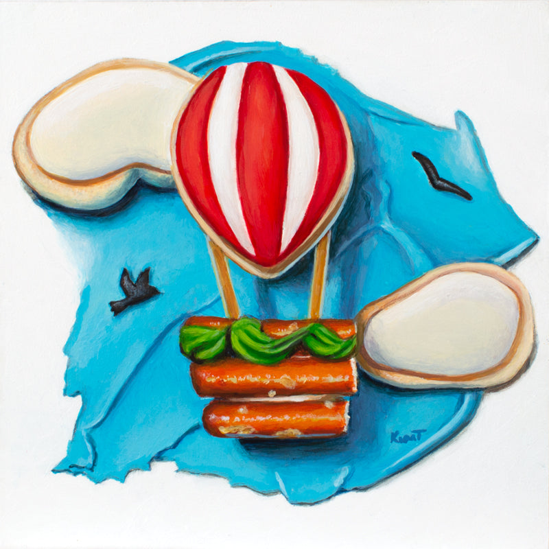 RESERVED - Float Away (Original Acrylic Trompe L'Oeil Painting by Kim Testone)